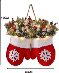 Mitten Christmas wreath dimensions: 40 cm tall by 35 cm wide